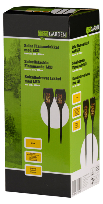 Fakler med solceller Ø9 x H58 cm 2-pk. - Garden
