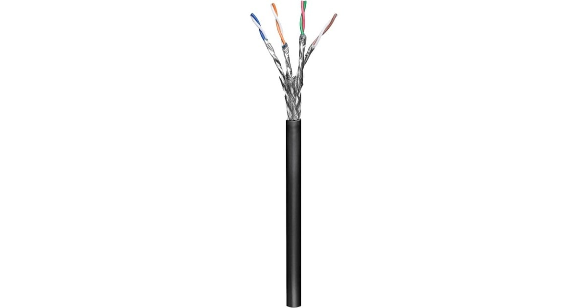 goobayPatchkabel Cat.6 S/FTP, Outdoor  (Zwart, 100 meter)