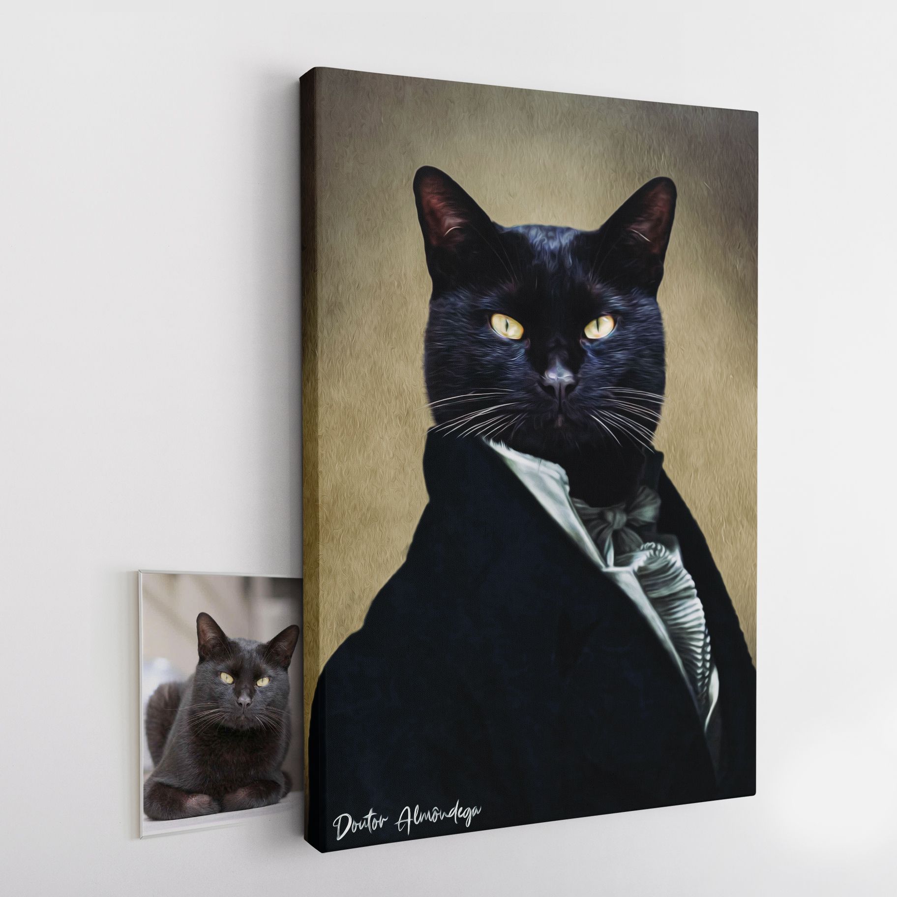 Embaixador da História do Seu Animal de Estimação - Retrato Personalizado em Tela