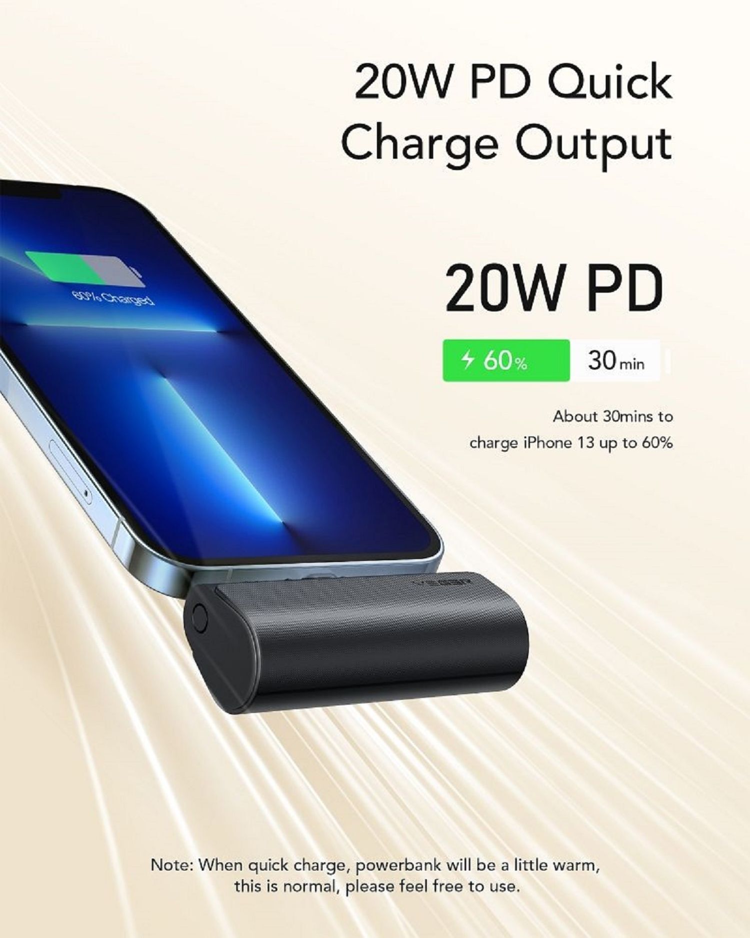 Power Bank PlugOn - 5000mAh mit Build Connector für iPhone
