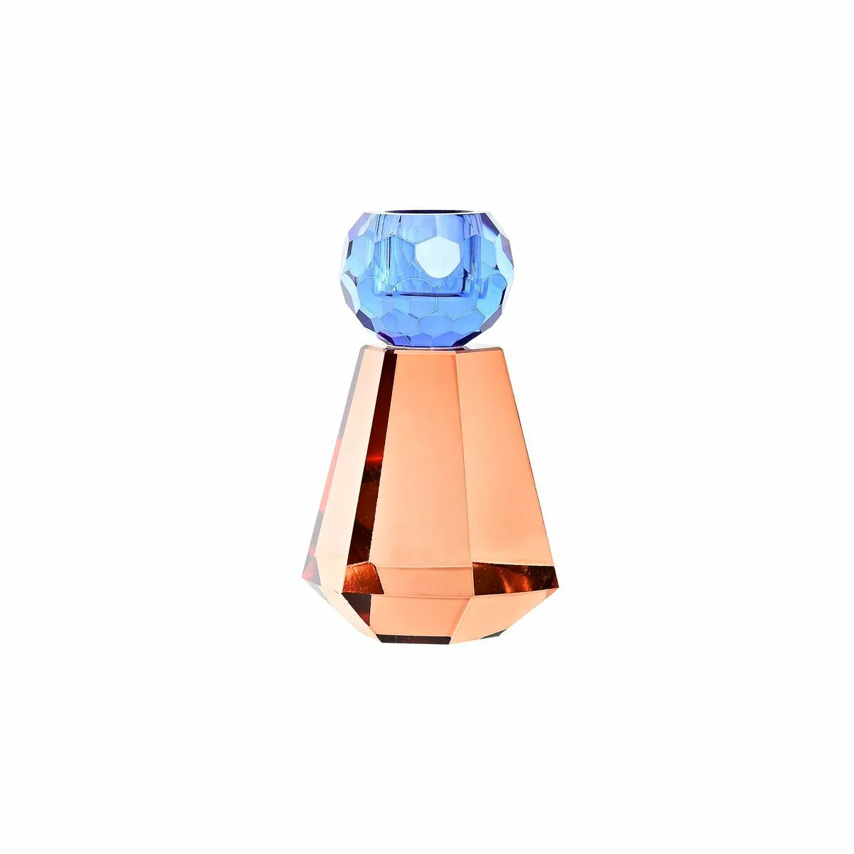DKD Home Decor Bougeoir Bleu Ambre