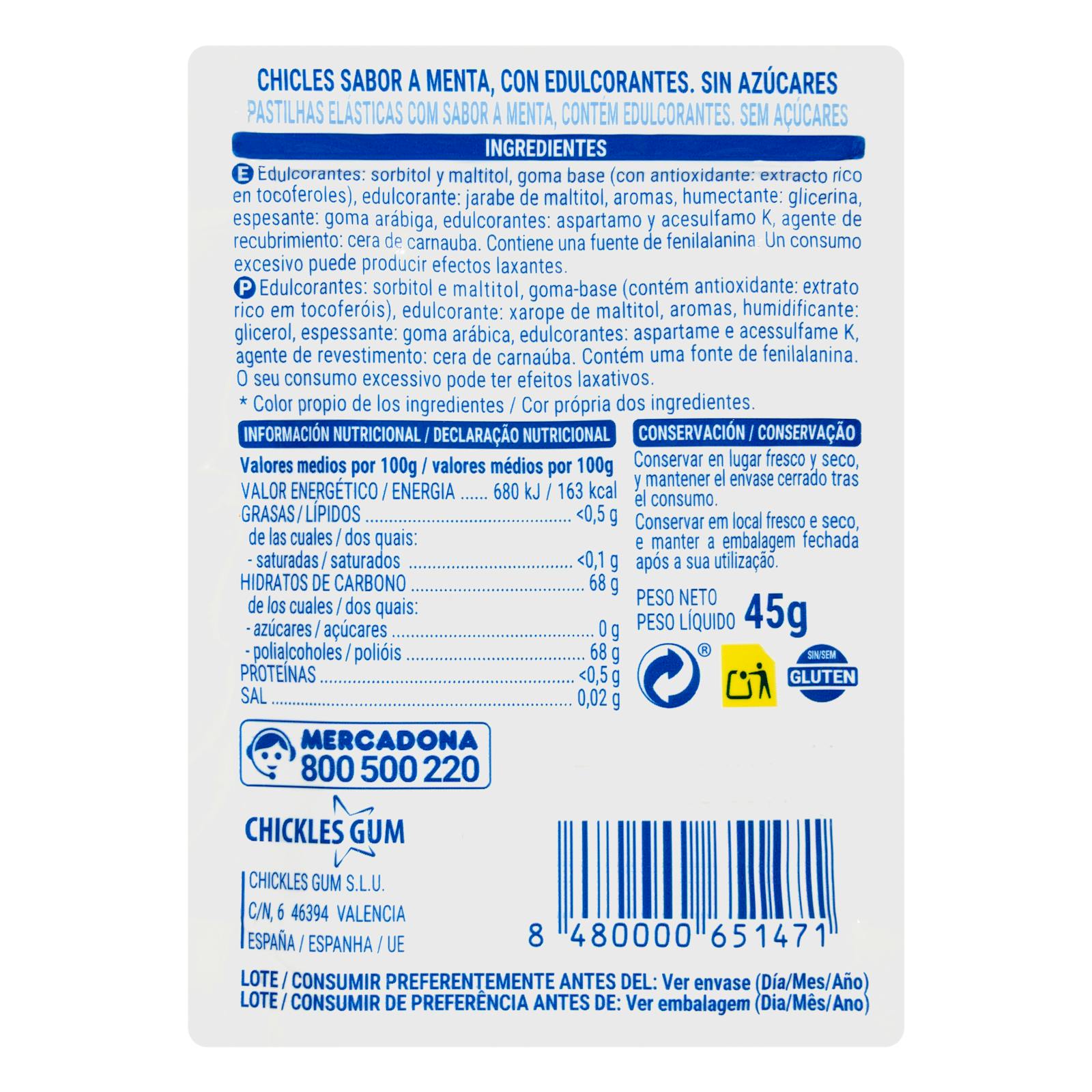 Gomme douce à dragées à la menthe Hacendado