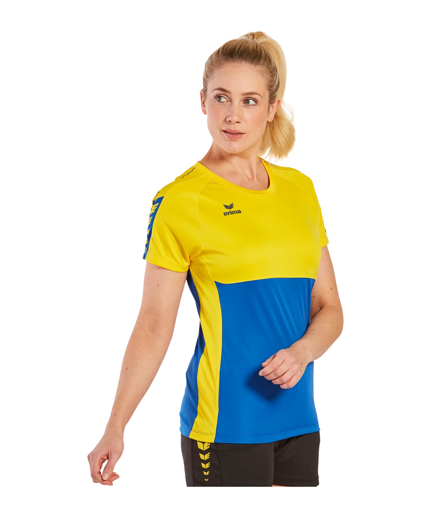 Erima Six Wings T-Shirt Damen Blau Gelb