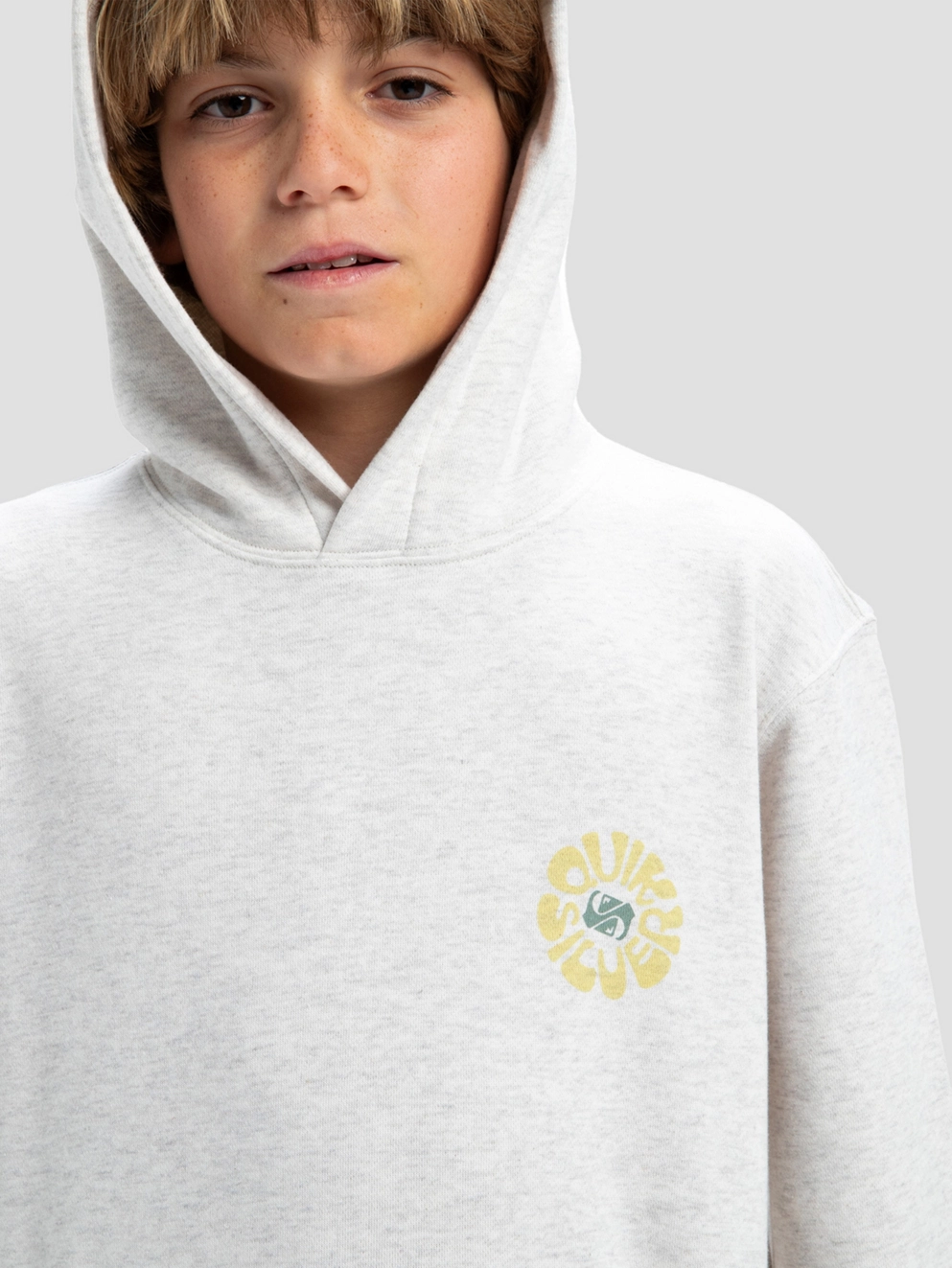 Quiksilver Graphic Kids Hoodie white marble heather