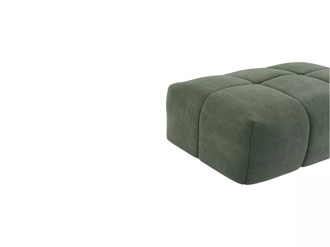 Pouf en velours côtelé vert NAEMIA de Maison Céphy