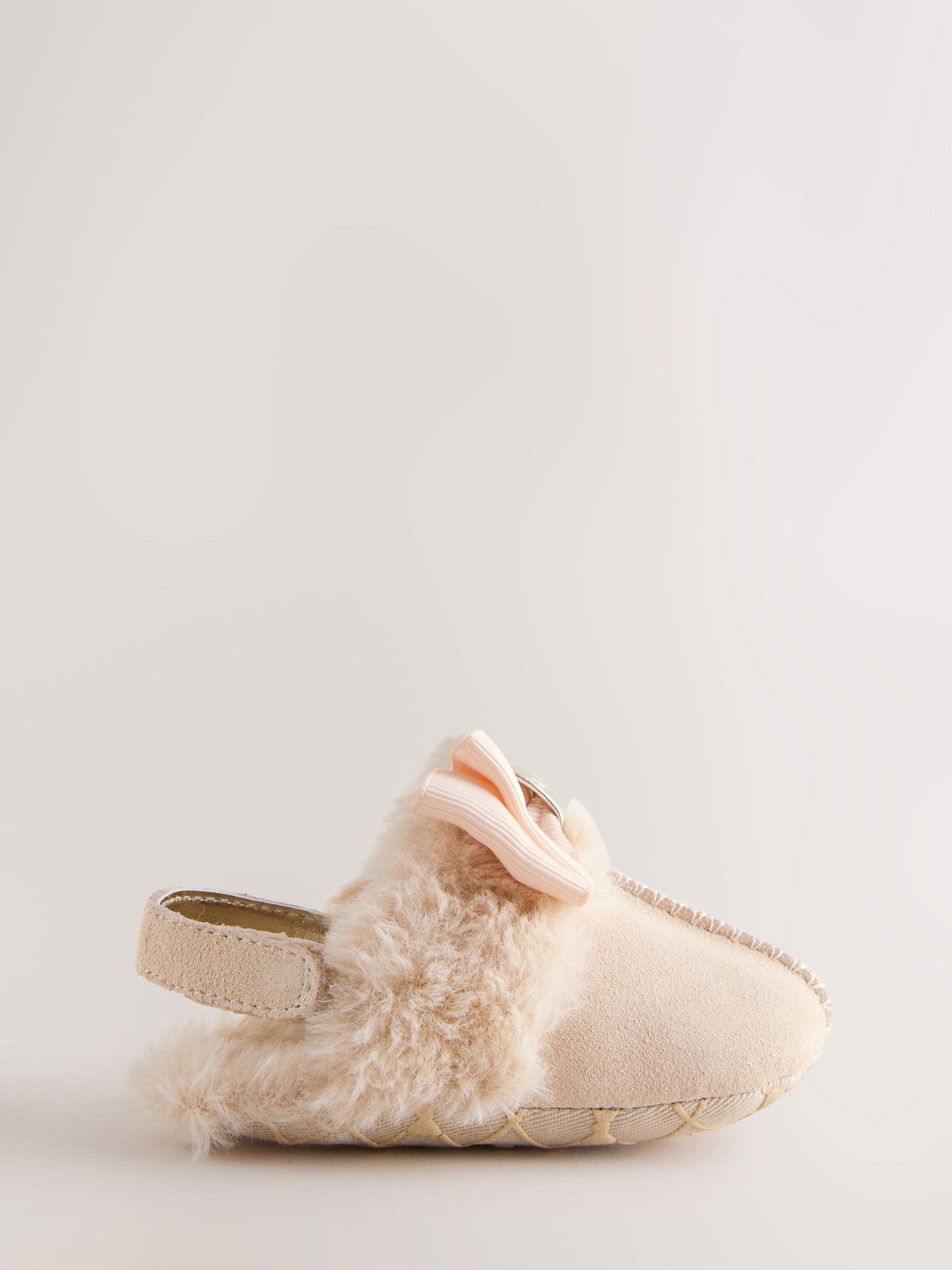 Gebroken wit - Baker by Ted Baker gewatteerde muiltjes met imitatiebont voor babymeisjes