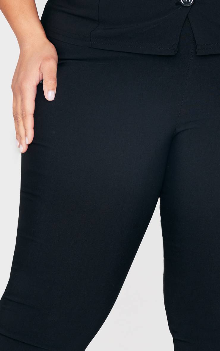 Noir Pantalon Grande Taille À Jambe Évasée En Tissu Extensible