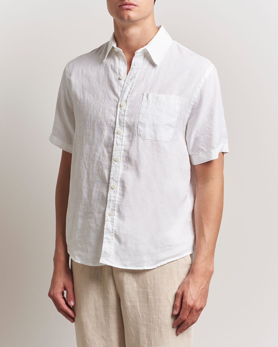 Colorful Standard Garment Dyed Linen Short Sleeve Shirt Optical White