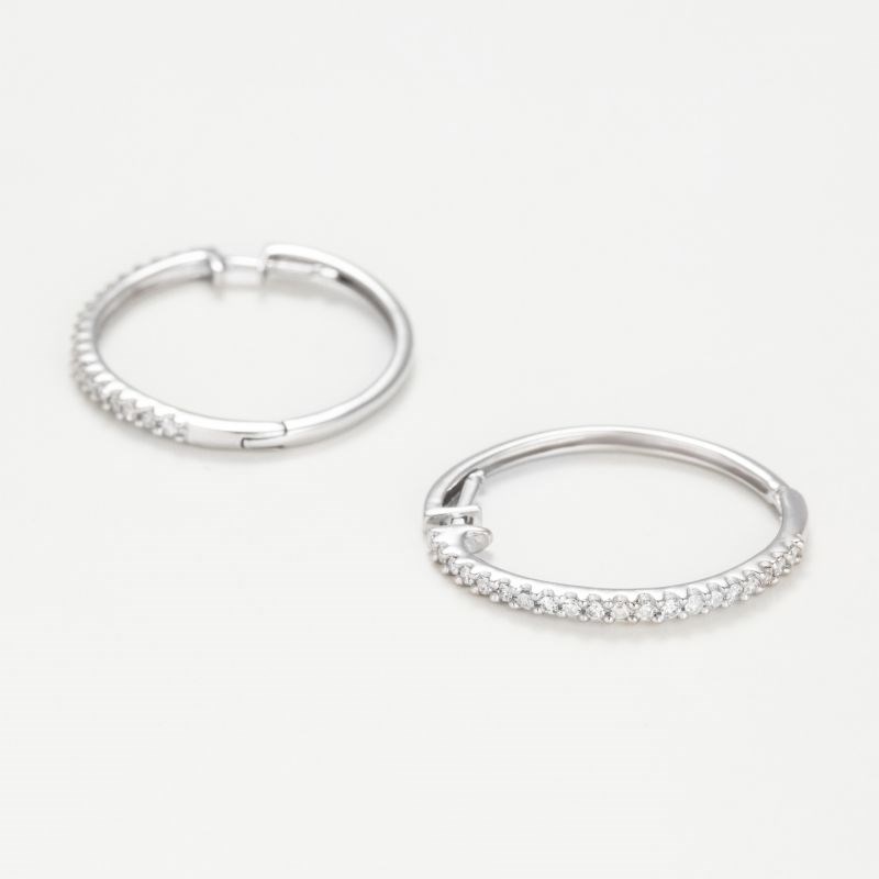 Boucles d'oreilles Or Blanc et Diamant