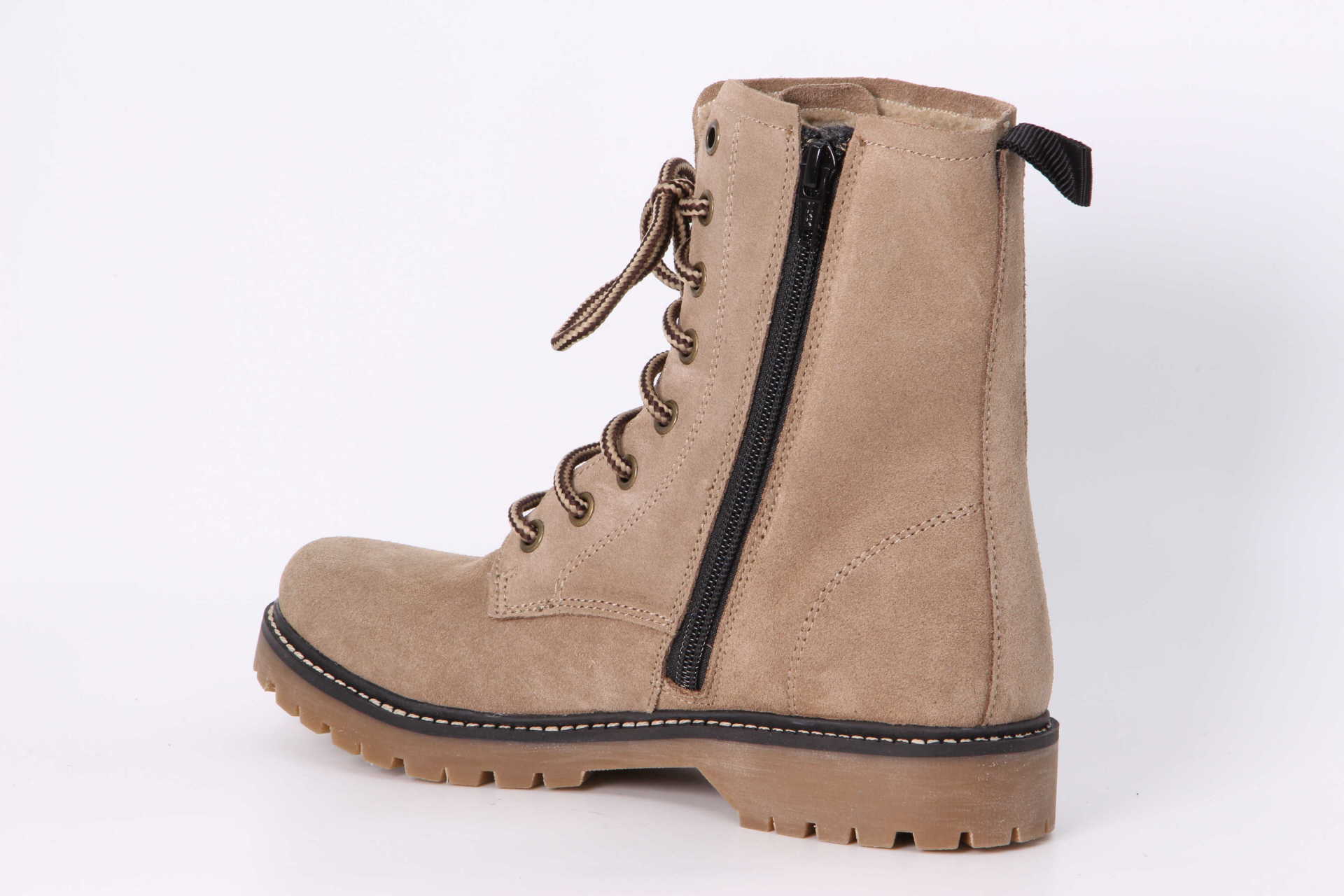 Lulu Wool High LaceZip Tex taupe