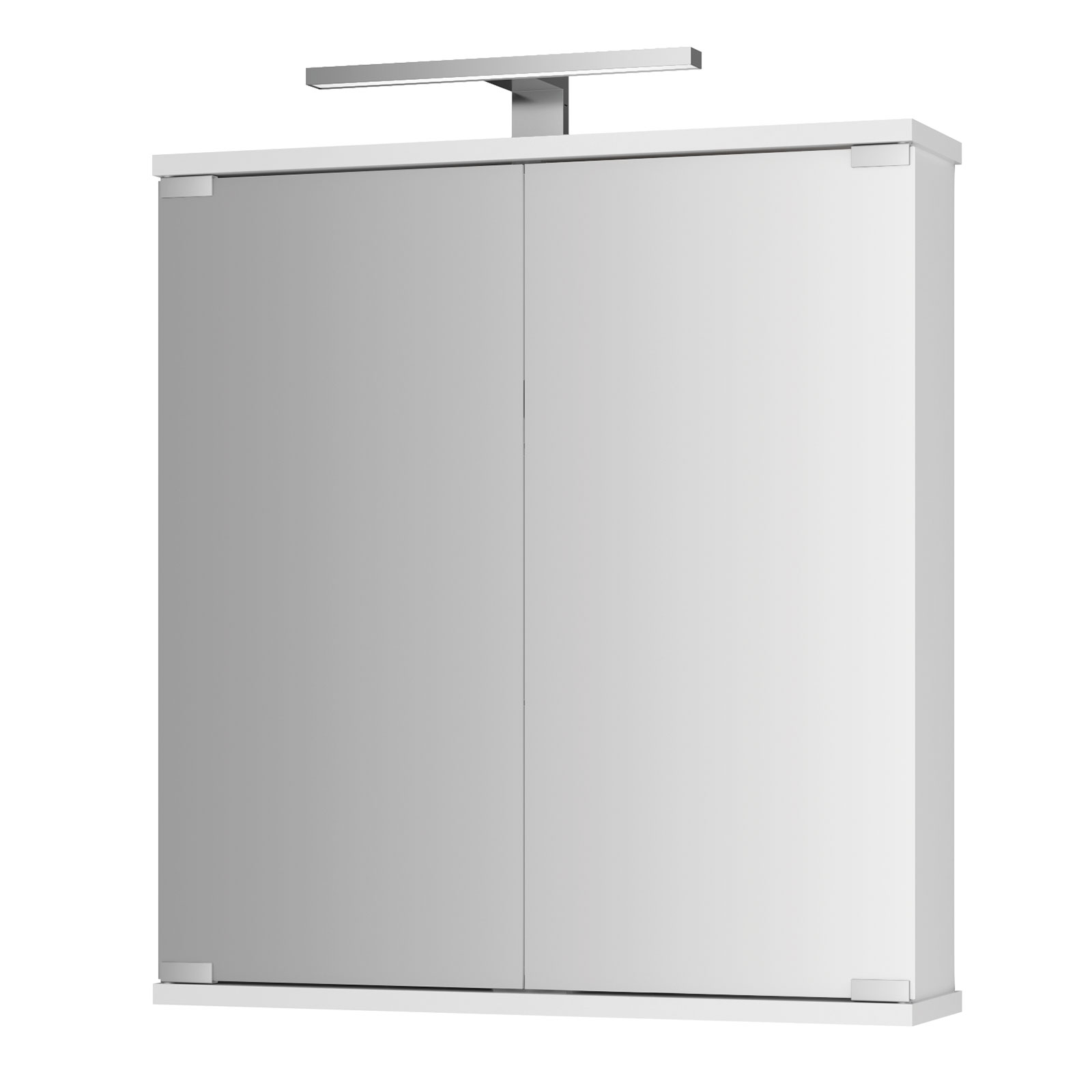 Spiegelschrank - weiß - Aufbauleuchte - 60 cm breit
