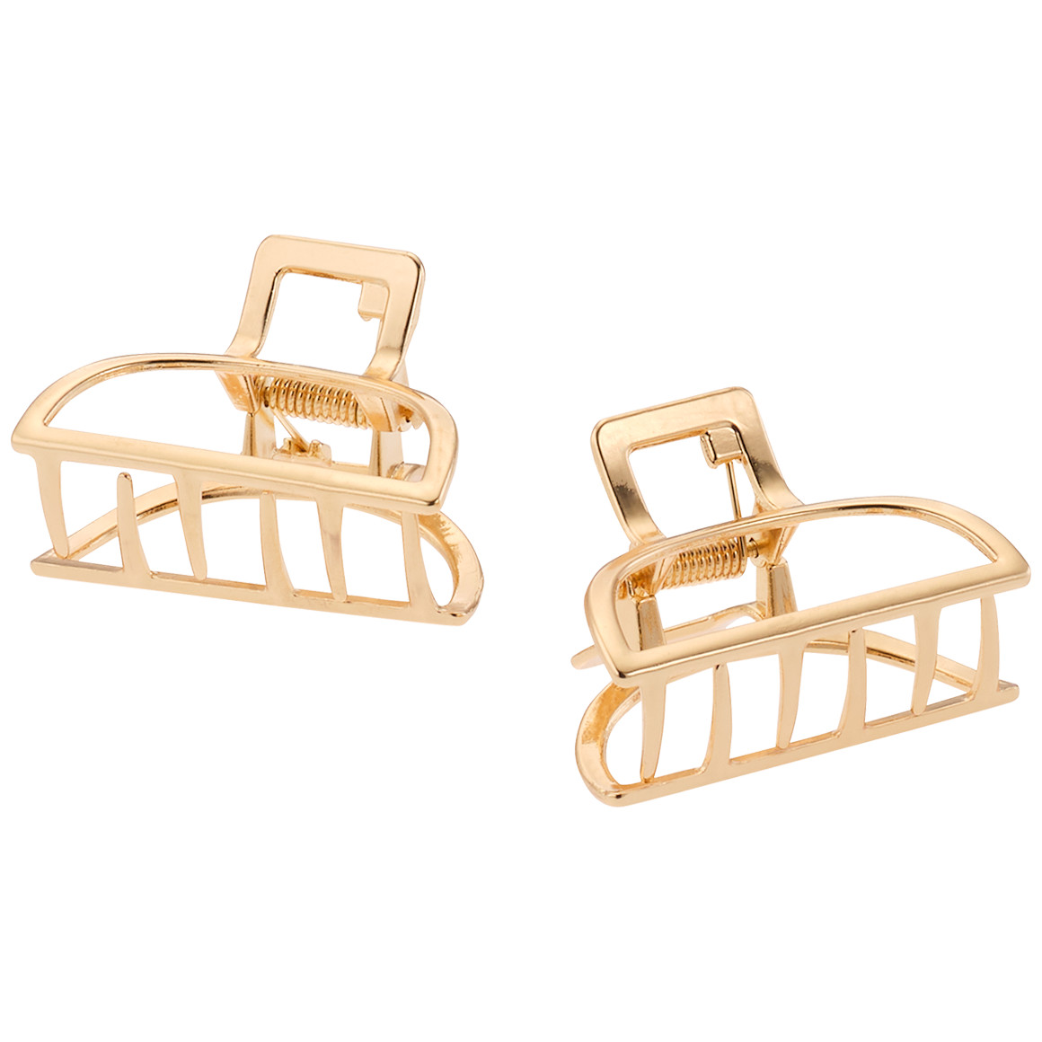 2 Haarklammern aus Metall gold