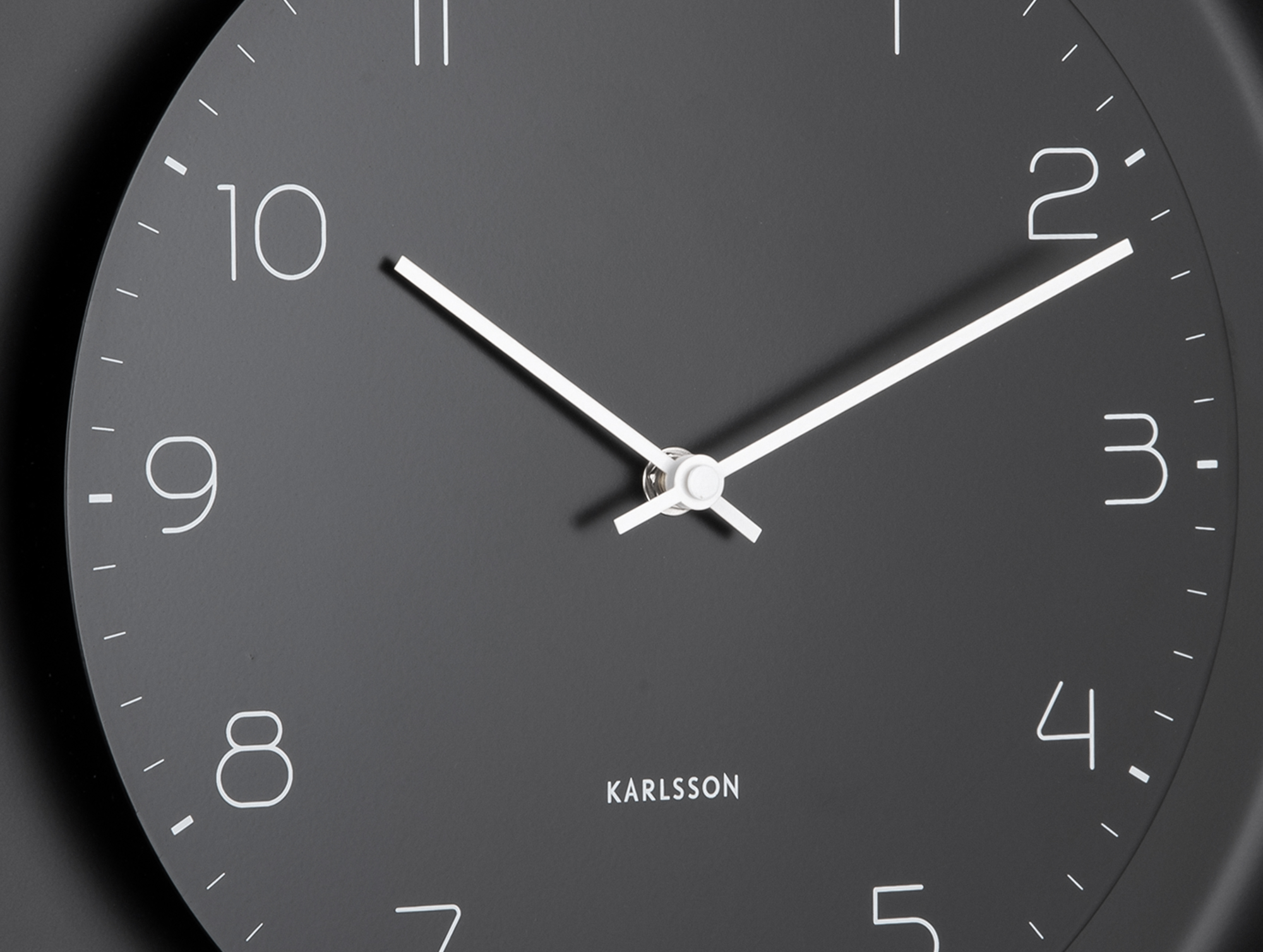 Wall clock Dual Disc metal black