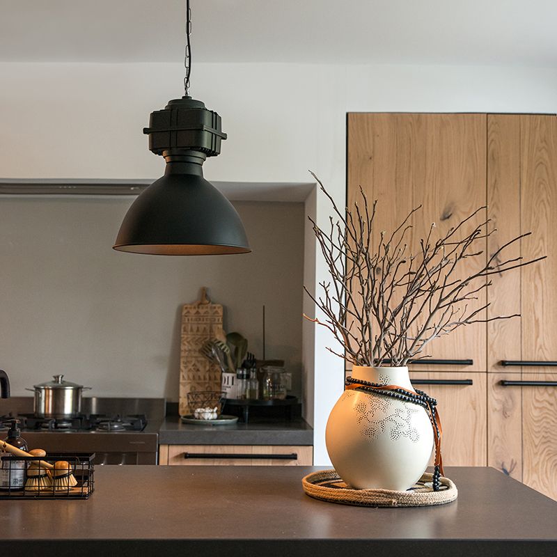 Industriële hanglamp klein mat zwart - Sicko