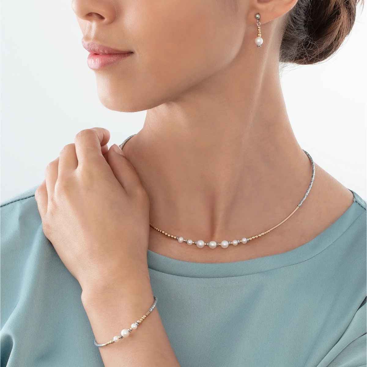 Collier Coeur de Lion Classic Princess perles d'eaudouce bicolore