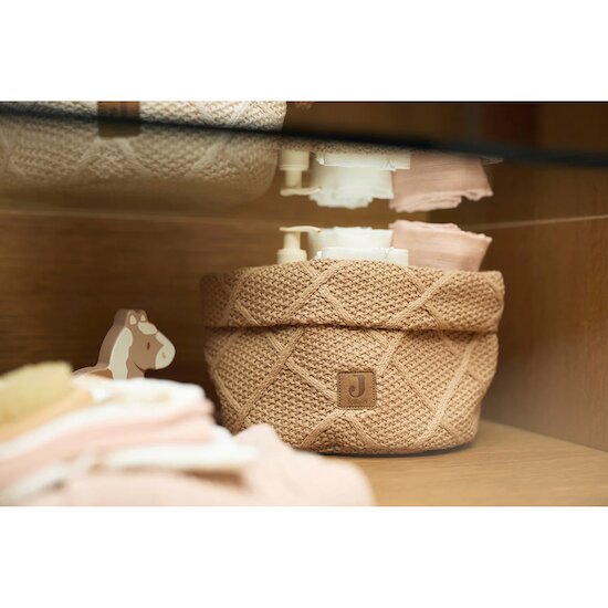 Panier de rangement check knit   Biscuit        de               Jollein