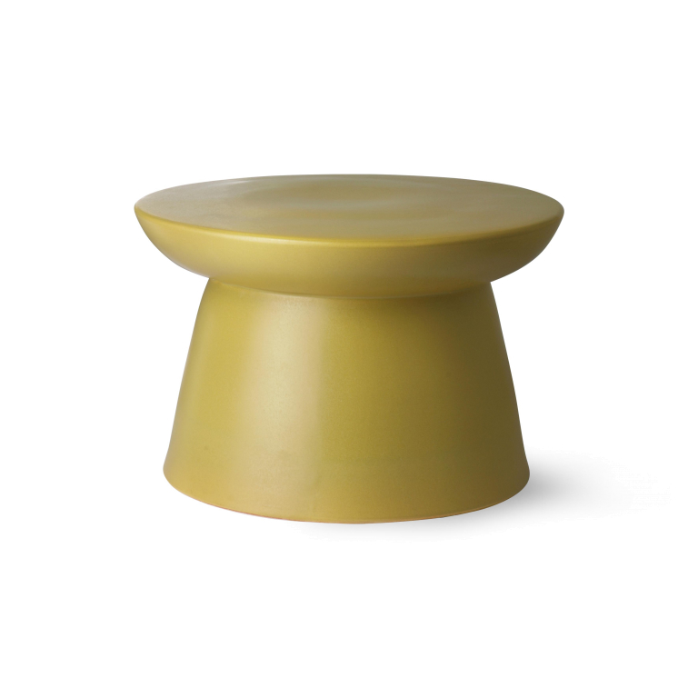 HKliving Earthenware XL bijzettafel Ø49 Green