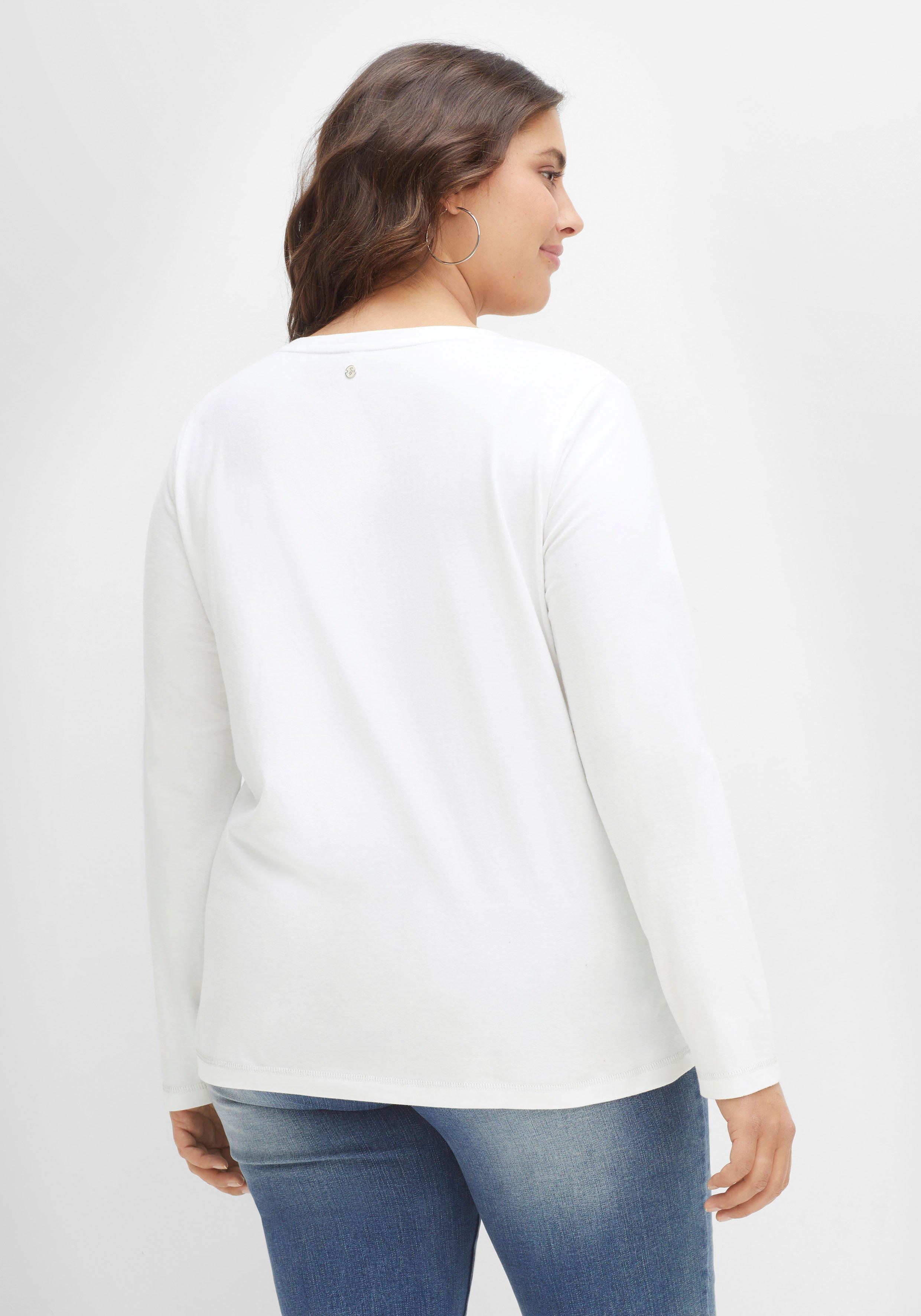 Langarmshirt mit Frontdruck im College-Stil