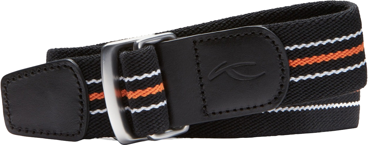 Unisex D-Ring Stripe Web Belt Black