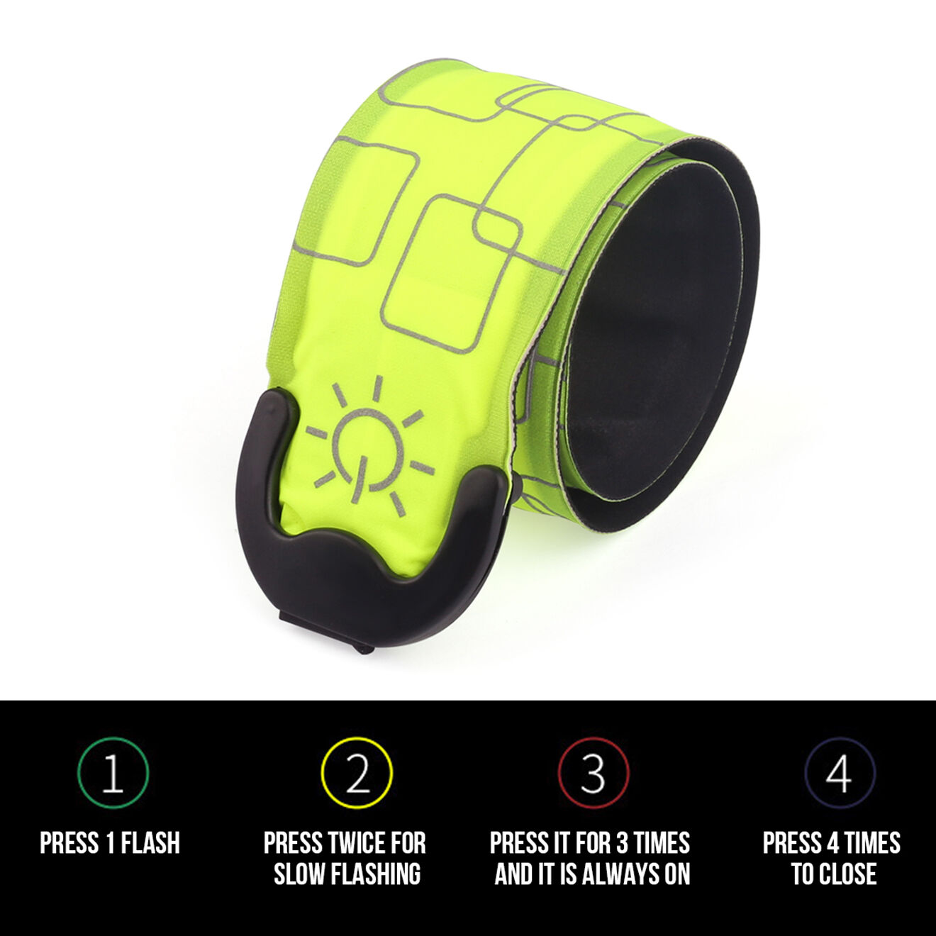 Onamaste Bracelet LED jaune - 35x36x2 cm