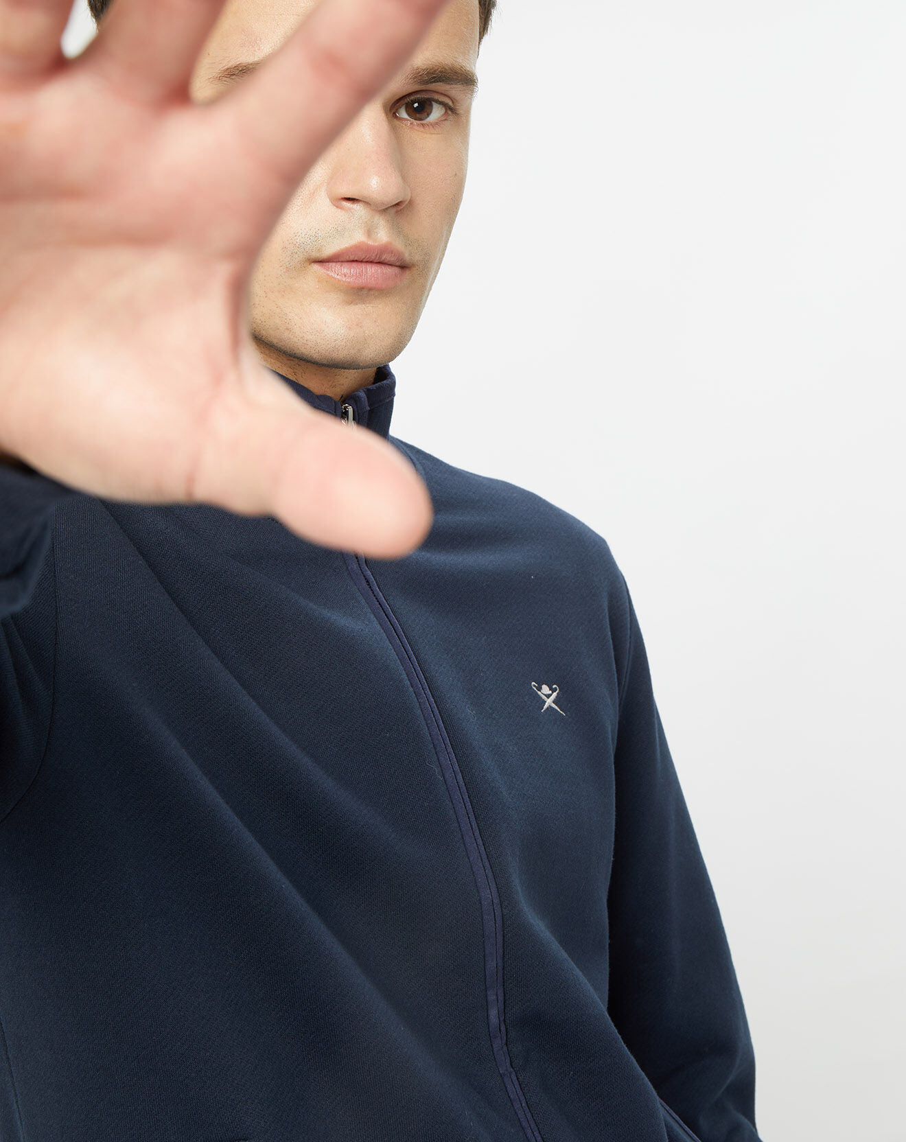 Hackett London Veste en Jersey Smart bleu marine