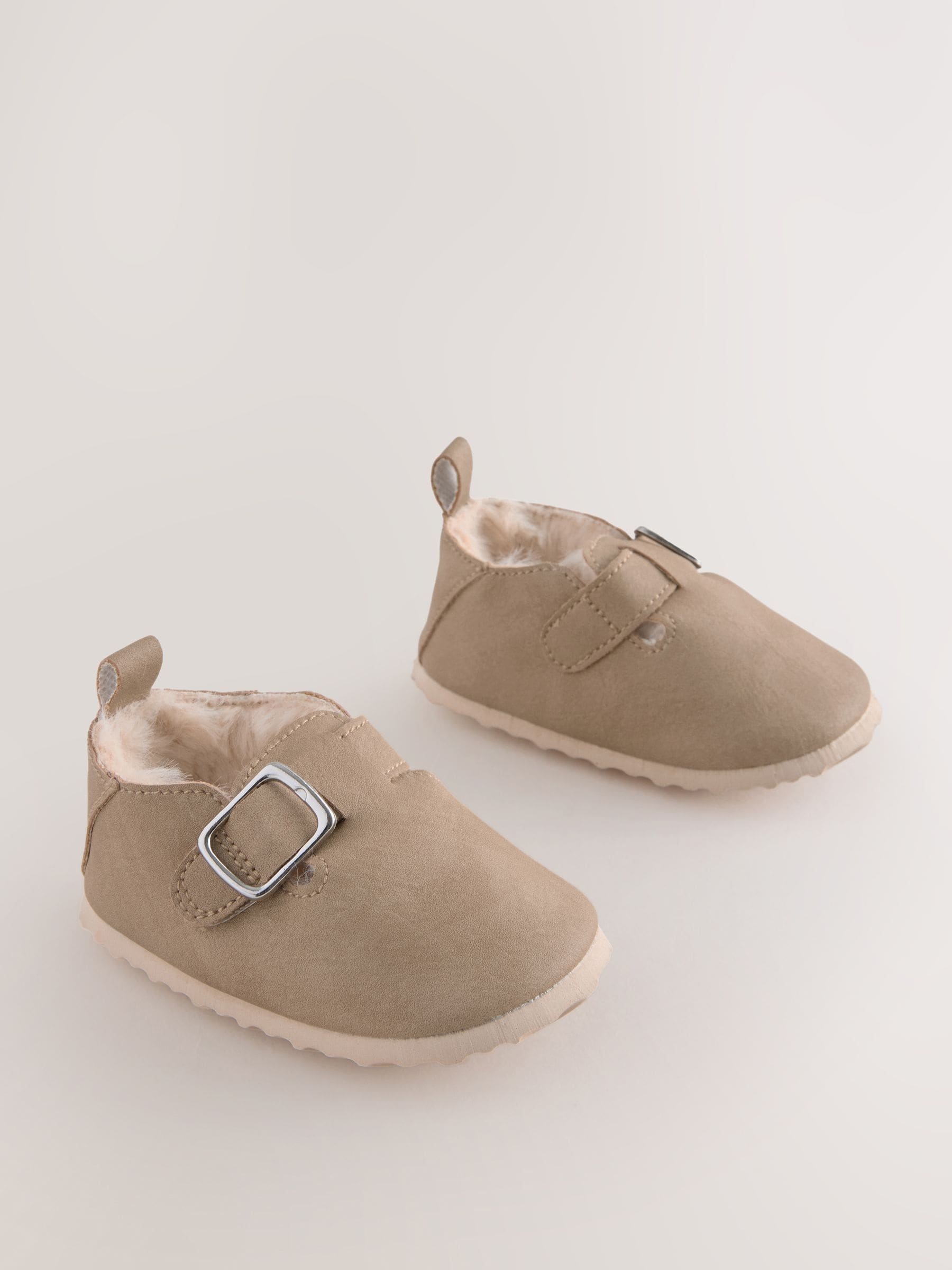 Beige - Babyklompjes met imitatiebontvoering (0-24maanden)