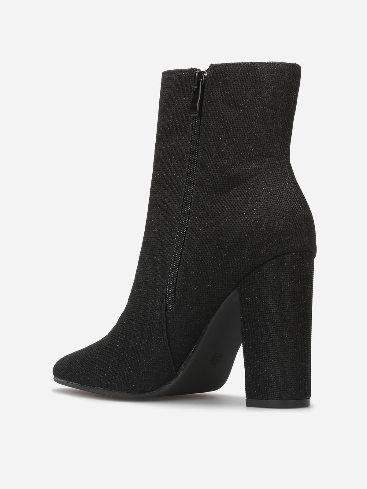 Bottines pailletées à bout pointu- Noir