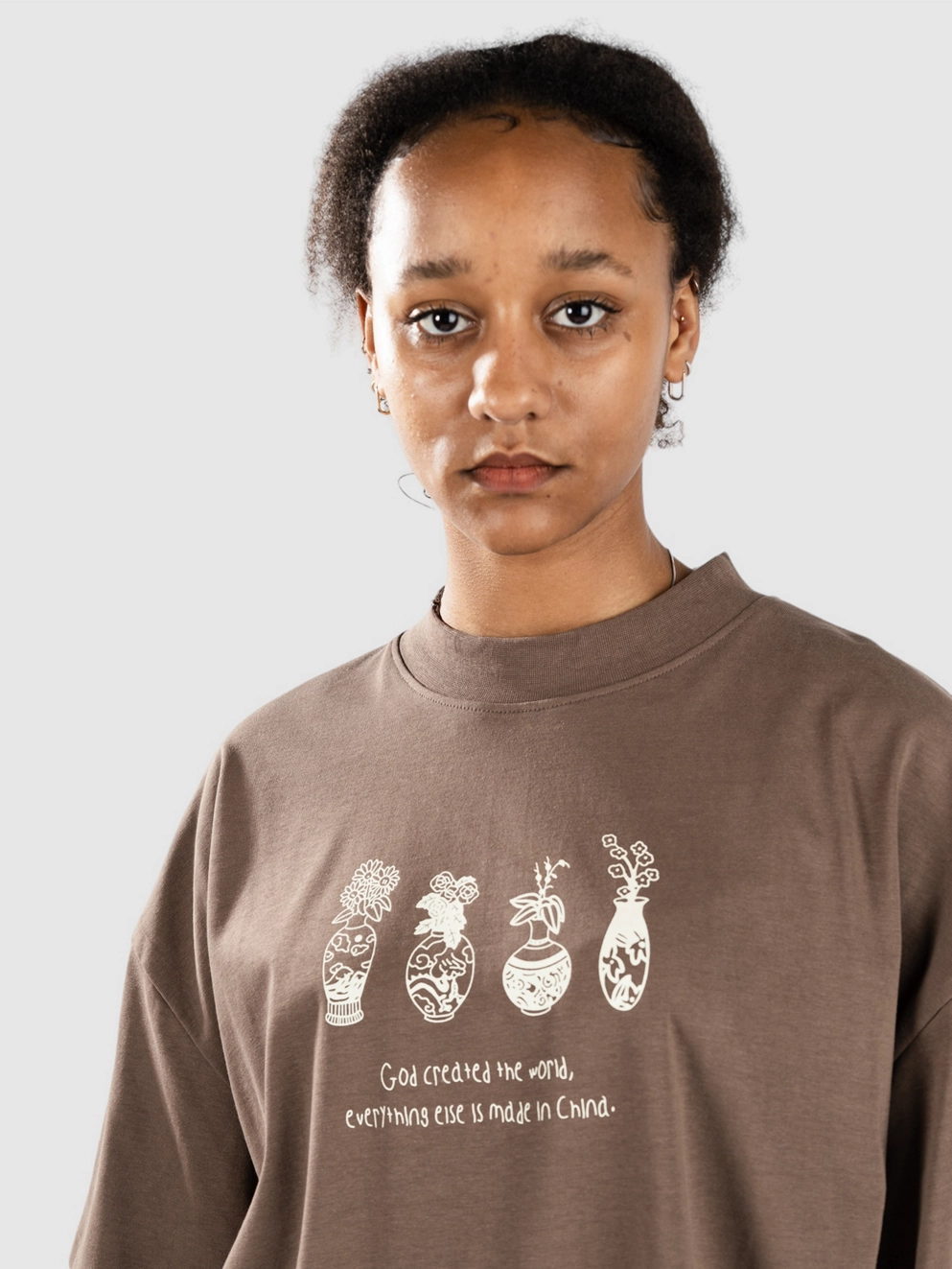 Woodbird Bose Vase T-Shirt brown