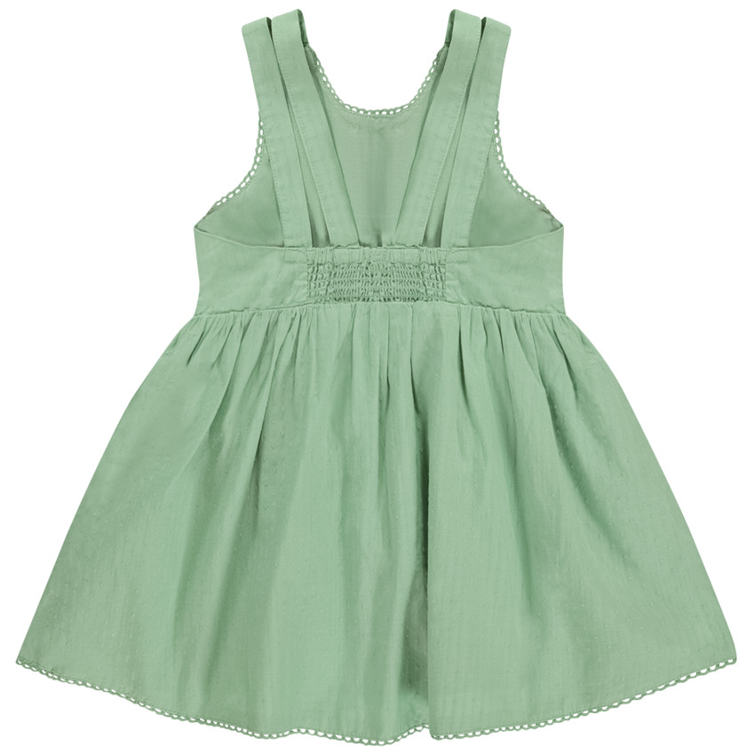 Robe à bretelles double en façonné pour bébé fille