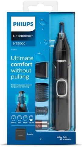 Philips - Series 5000 - Neus-, Oor-, Wenkbrauwen Detailtrimmer - Waterbestendig - AA-batterij