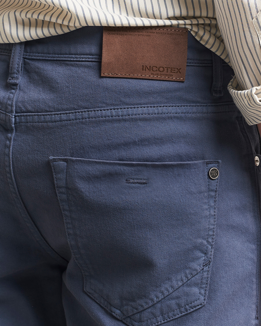Incotex 5-Pocket Cotton Stretch Pants Dark Blue