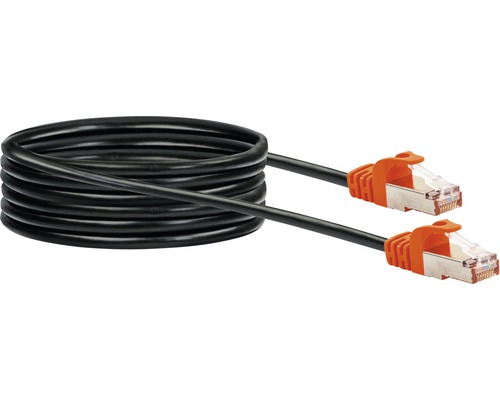 CAT 7 netwerkkabel S/FTP 2x RJ45 connectoren 5 m zwart Schwaiger CKO7020531