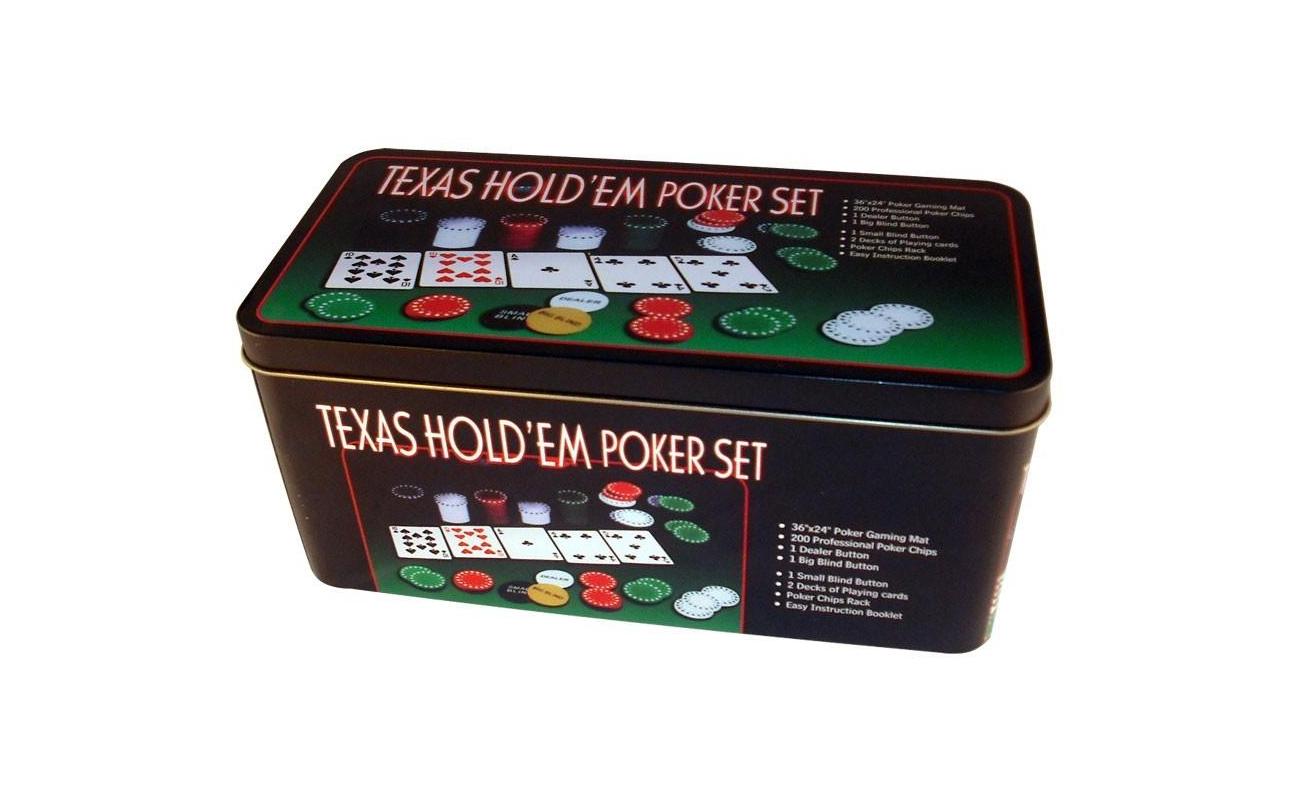 Poker set Texas Hold'em met 200 chips