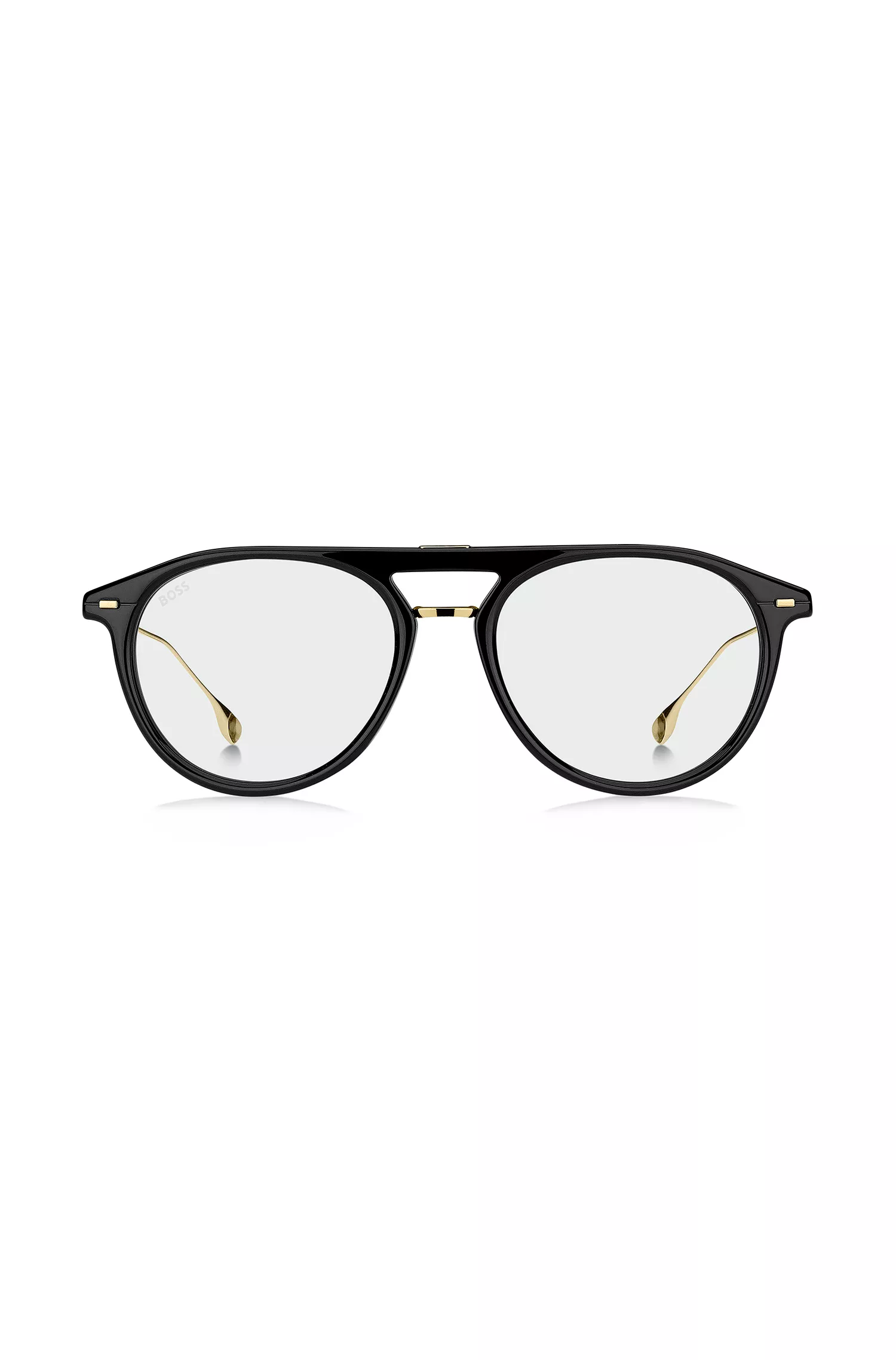 Armação de óculos BOSS Black com bloqueio de luz azul em acetato preto