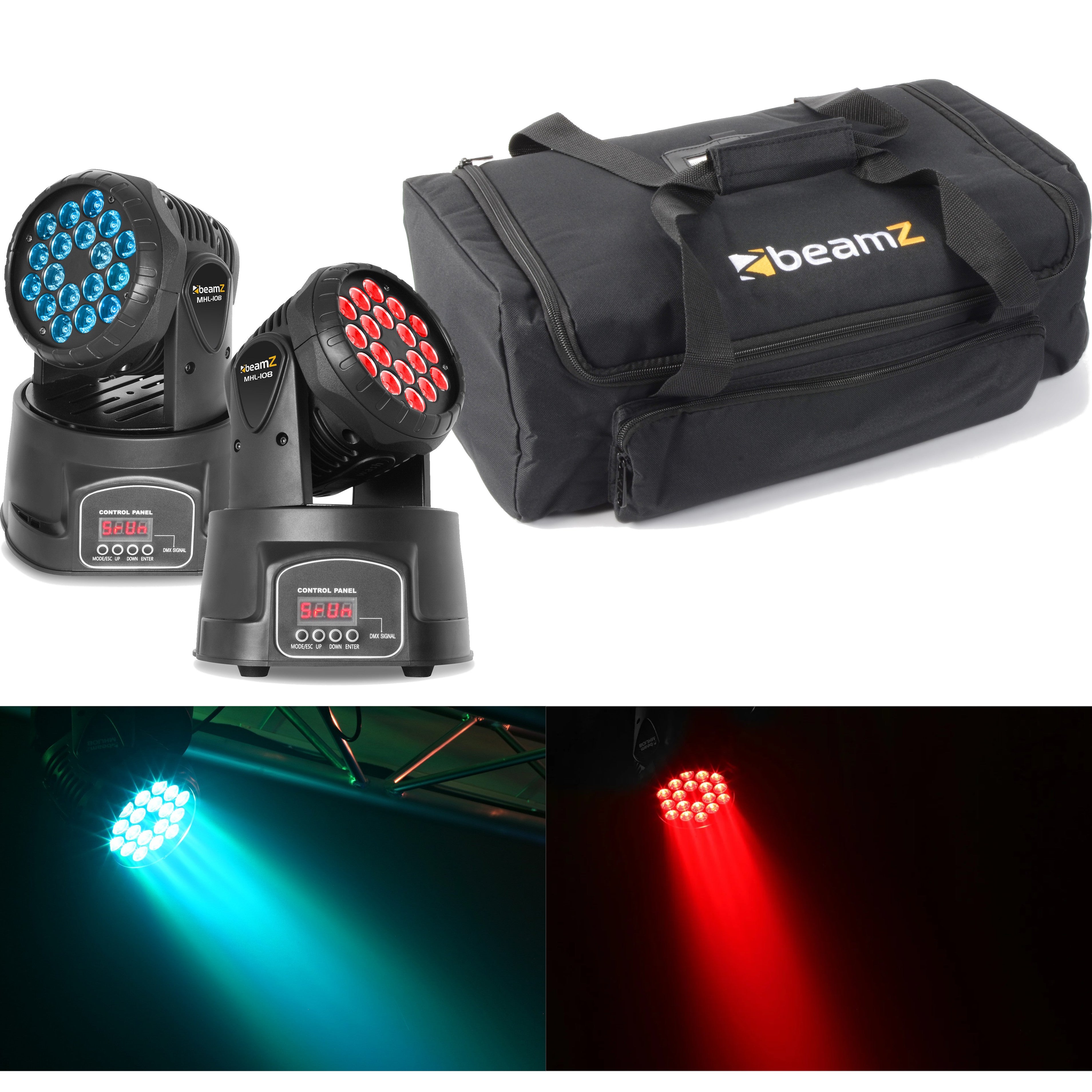 BeamZ MHL108 moving head set incl. draagtas