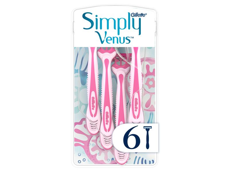 Gillette Venus Einwegrasierer Simply Venus 3 6 Stück Rasierer für Damen