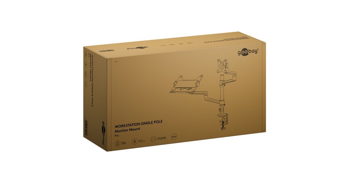 goobayDeluxe Monitor Mount met Laptop Arm, 17 tot 32 inch monitorarm  (Zwart)