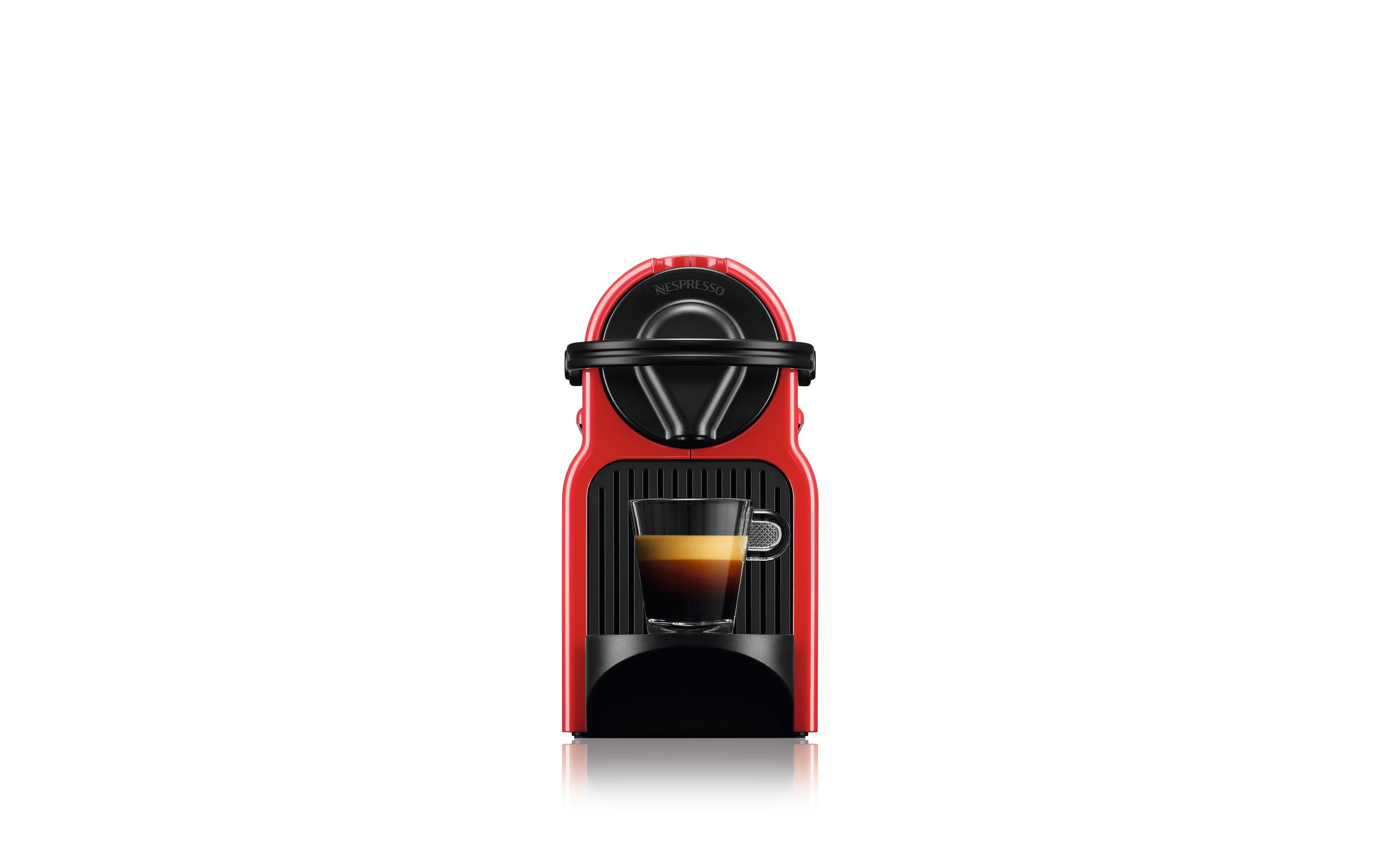 Kaffeemaschine Nespresso Inissia XN1005 RotKompakte Kapselmaschine der Original Line mit einfacher Zwei-Tasten-Bedienung