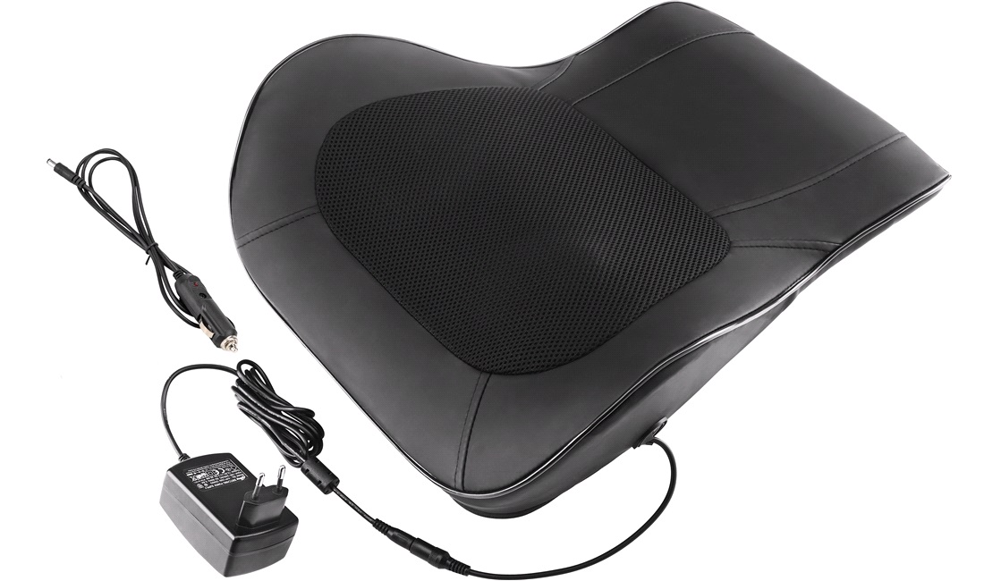 Rygpude med massage og memory foam sort