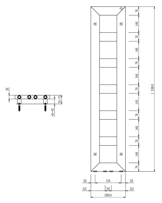 Sapho Block radiator mat wit 28x133cm 353W