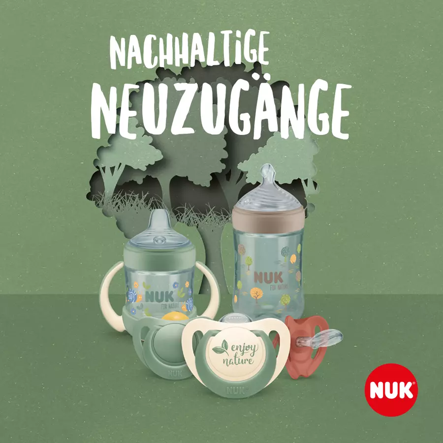 NUK Schnuller For Nature Silikon 6-18 Monate, beige im 4er-Set