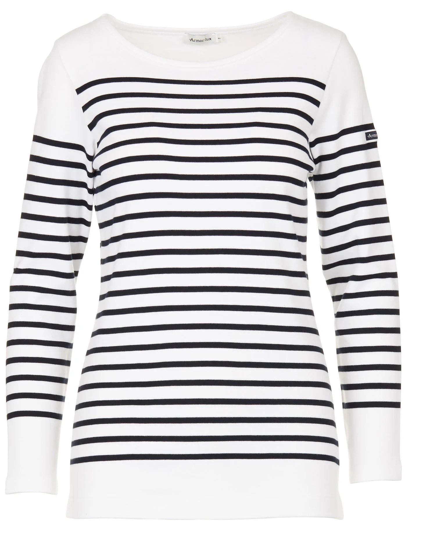 Marinière col bateau en jersey | Blanc