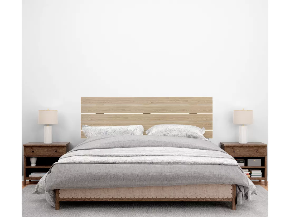 DHOME Tête de lit en bois recyclé DM Style Palette Horizontale 160x46cm Lits 150/160 - Bois Naturel