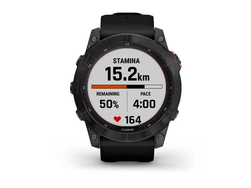 Garmin fenix 7X Solar - 51 mm - skifergrå - sportsur med bånd - silikone - sort - håndledsstørrelse: 127-210 mm - display 1.4