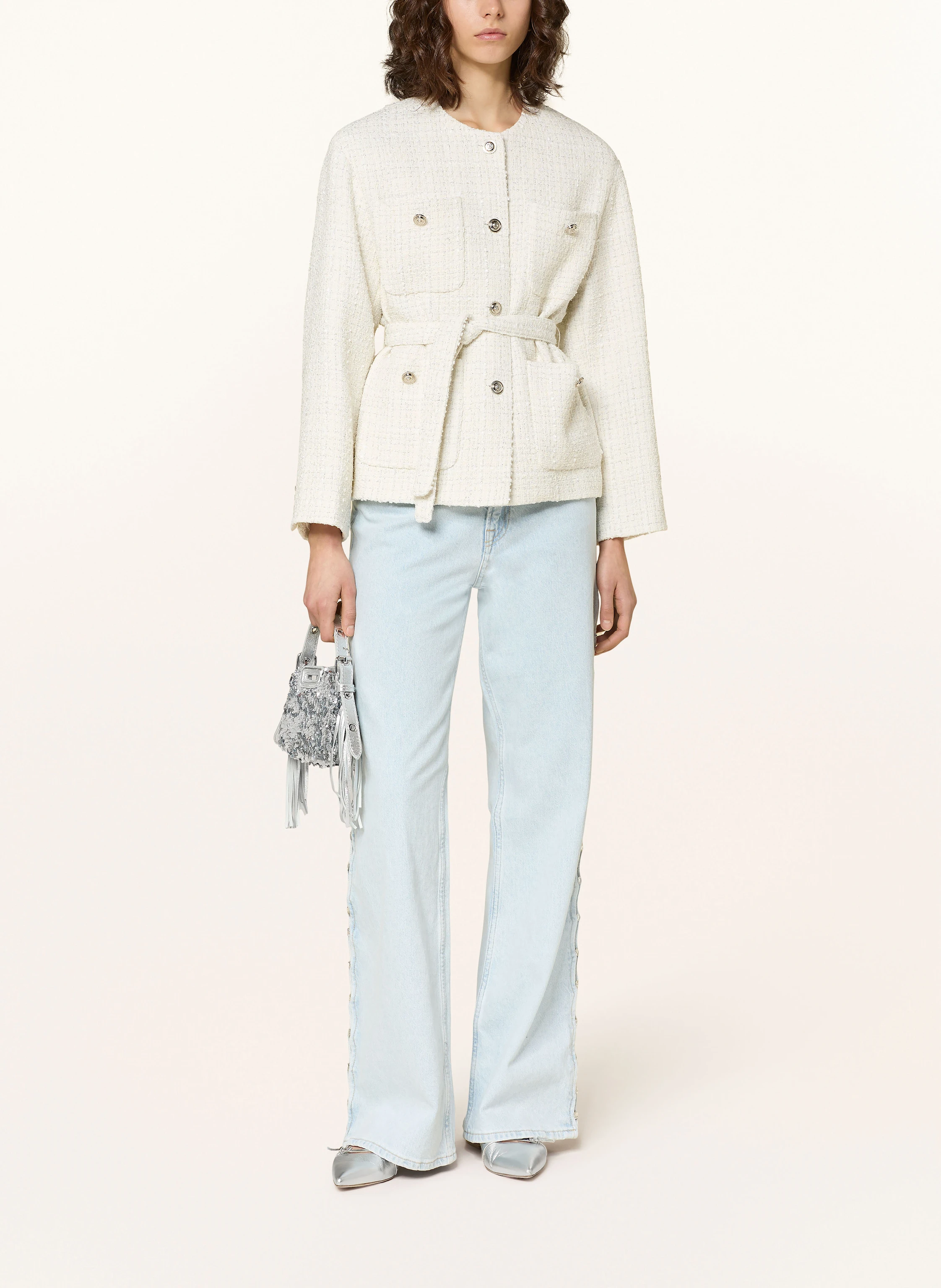 maje Bouclé-Jacke mit Glitzergarn