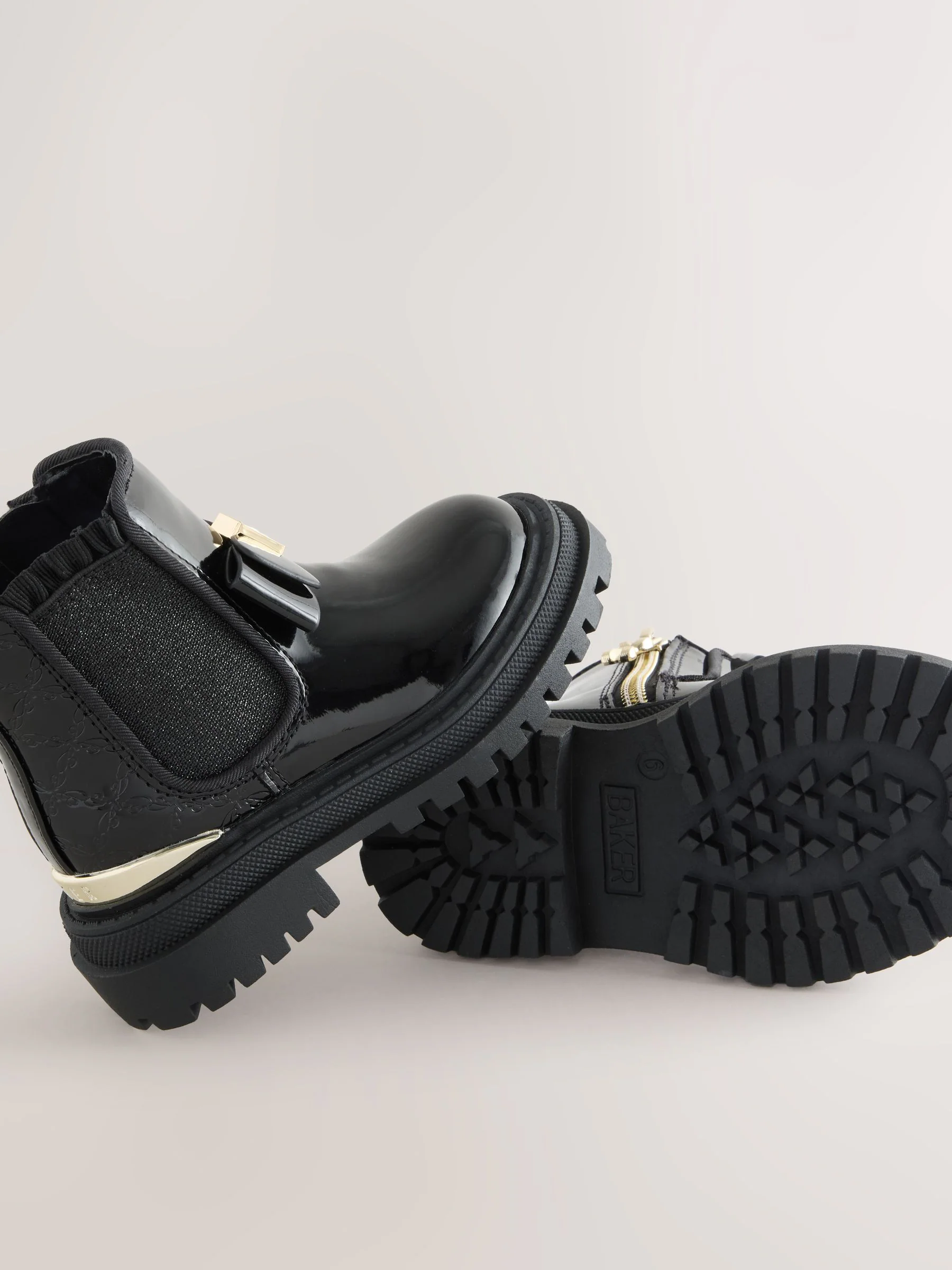 Zwart - Baker by Ted Baker - Chelsea laarzen met strik voor meisjes