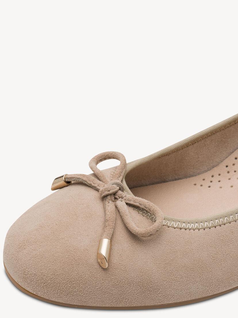 Leren Ballerina - beige