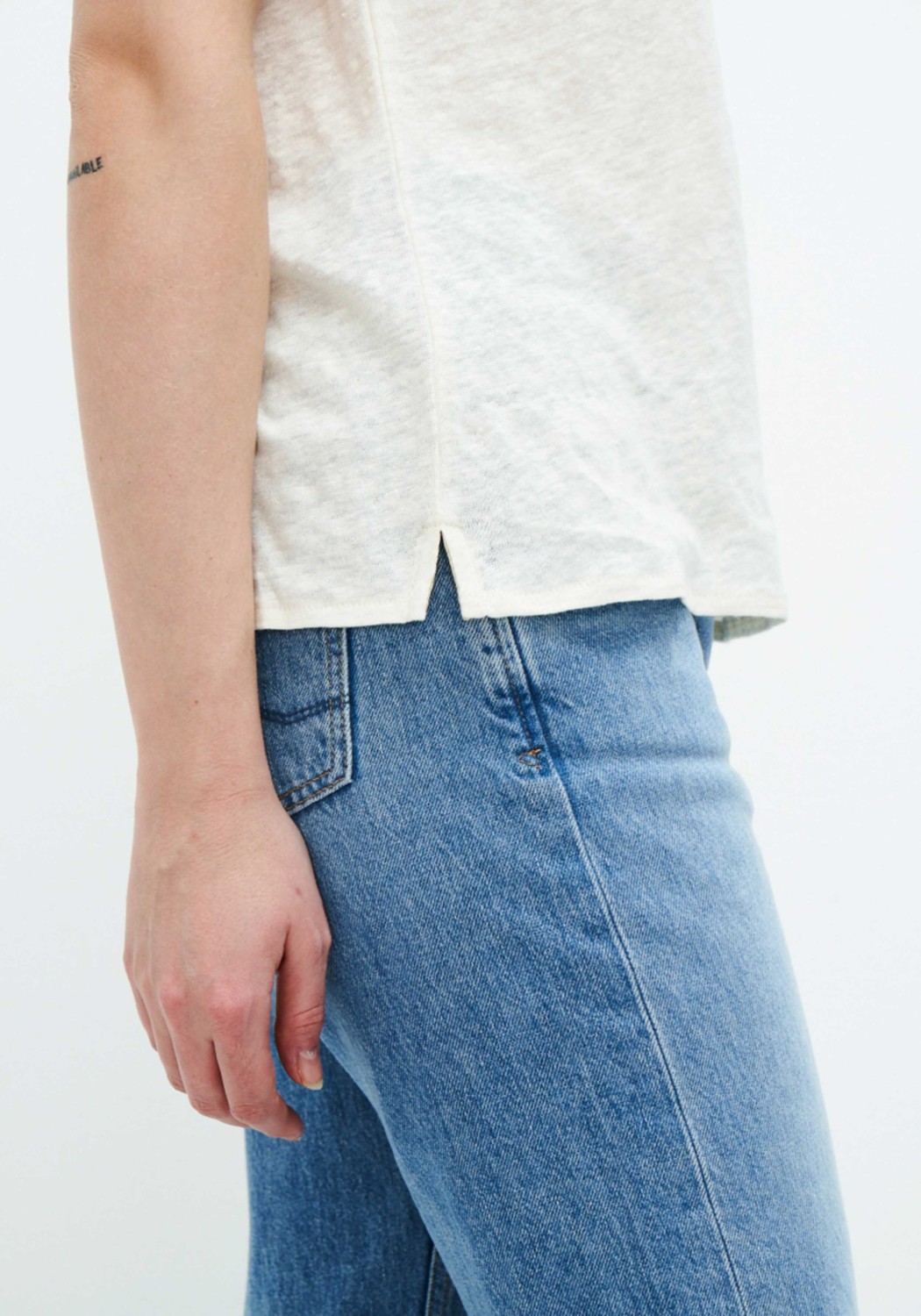 Kuyichi T-Shirt Olivia Tee Off White Melange