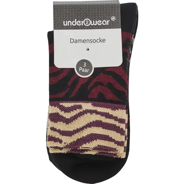 Socken 3er Winter Leo / Zebra Glitzer 39 / 42