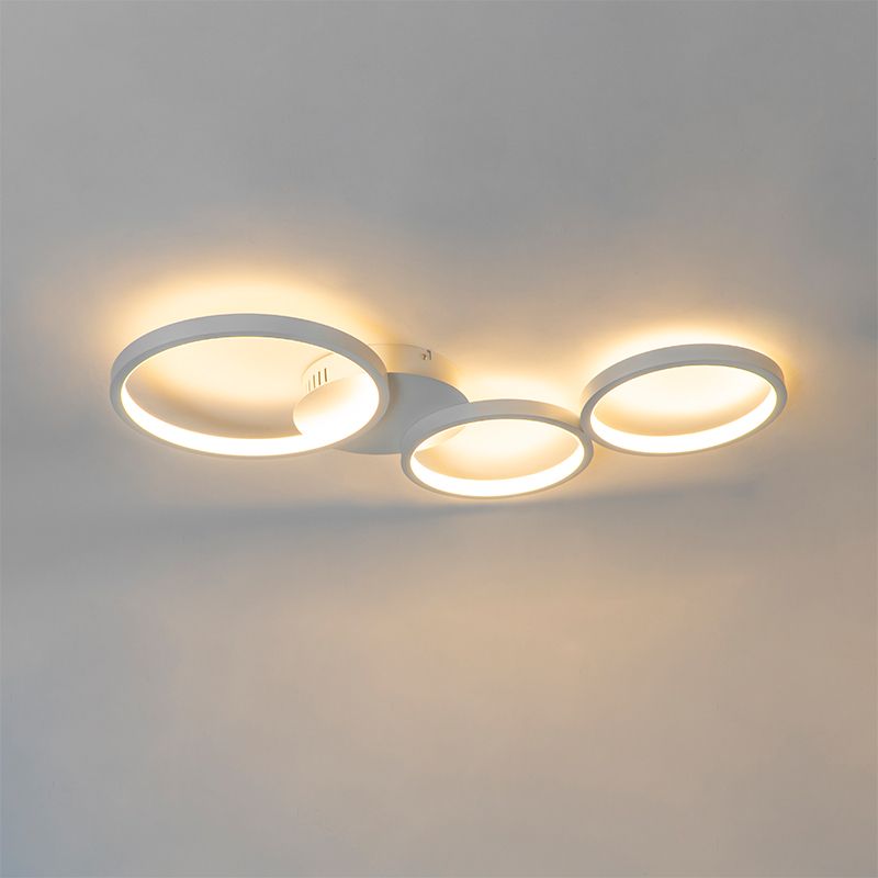 Design plafondlamp wit incl. LED 3-staps dimbaar 3-lichts - Pande